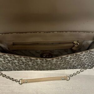 DKNY Tan and Brown Shoulder Bag